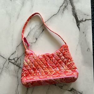 Vintage Vera Bradley Pink and Orange Shoulder Purse.